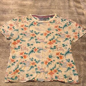 Tommy Hilfiger Floral Shirt in Cream and Orange